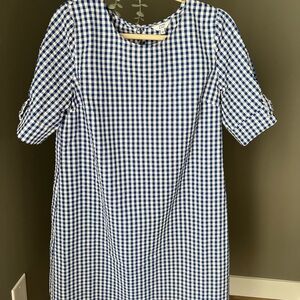Crown & Ivy Blue and White Gingham Dress